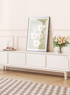 包轻柜奢邮设计师创奶油风茶几电视意组合小8077白色户型客厅异形