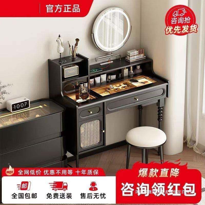 法式奢华式梳妆卧室妆台DF床边柜家化妆桌法轻梳用妆台赫本风奢