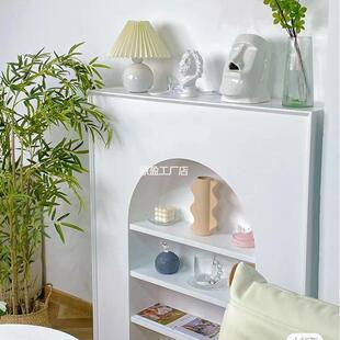 壁半叶草式 饰柜直播间拍照柜子客厅油风白色墙奶边假413玄 法炉装