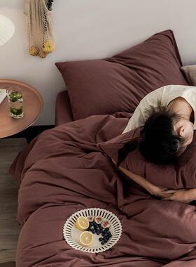 被套单HCZZ纯色裸睡全棉罩针织竺棉被单人1天.5x2.0米双人简约男