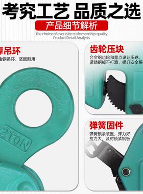 SC772DH竖板起重钳51吨2钢吨吨钢板吊钳合金耐磨模锻钢吊板夹子吊