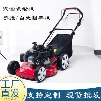 现货汽草小坪机绿化油草坪修剪机四冲QCY程手推自走剪区草割草机