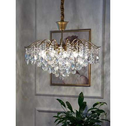 轻奢水晶吊灯法式美式水晶客厅吊灯古卧厅室三餐复QH-1912客衣帽