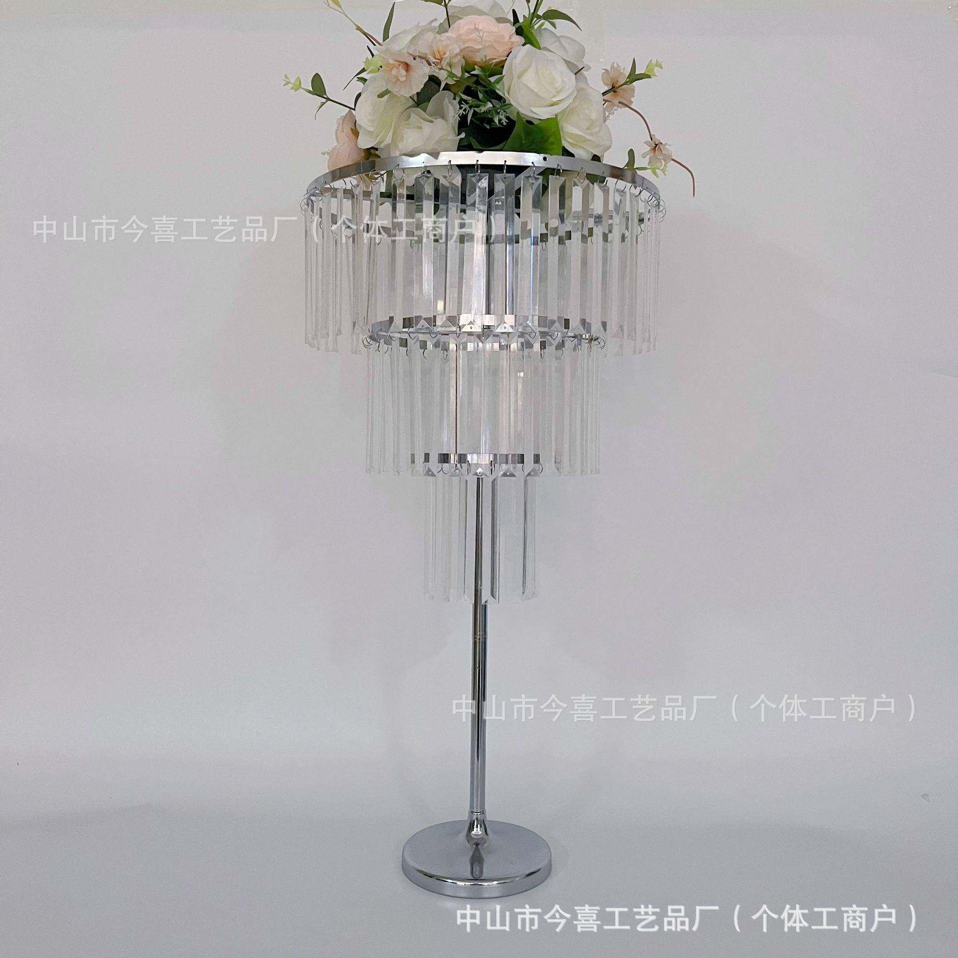水晶冰花架金色水0123晶亚款克力花架烛台条家庭派对结婚装新饰摆