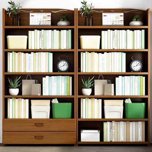 童书地架置约物架落简现儿代客厅家用简易实木小型收纳储DTY物书