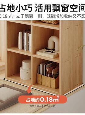 纳明峥家具厂实条OXR木飘窗收柜墙一体长置物柜书架格子窗靠台收