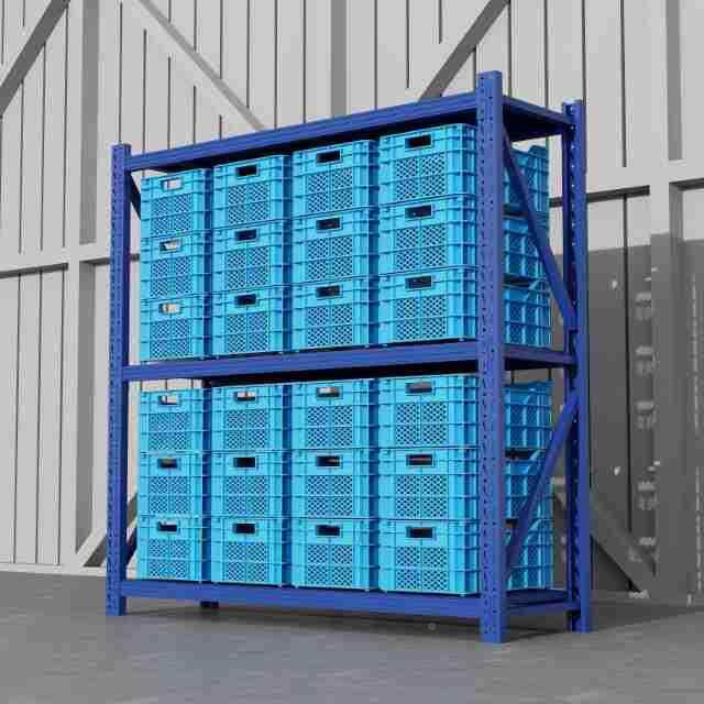 蓝货色三中型仓储货多层置物架架仓库加厚家用多层功Warehous能铁
