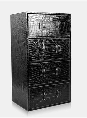 白色时尚式简约umisun-1现代皮质头床柜四层抽屉收纳柜储物4斗柜