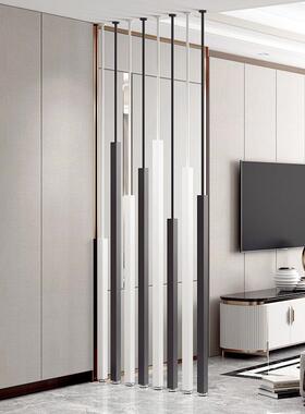 风家用客厅艺竖屏餐厅简PF210331玄约竖条座屏隔断酒店黑白色装饰