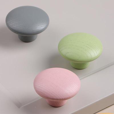 7K简HLL约儿童房实宝宝木拉手大衣柜柜门原木圆形单孔到一门顶木