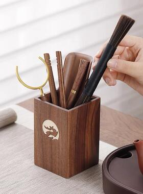 胡笔桃木君子装筒功夫茶具茶夹茶勺茶针养套壶78126笔茶道零六配