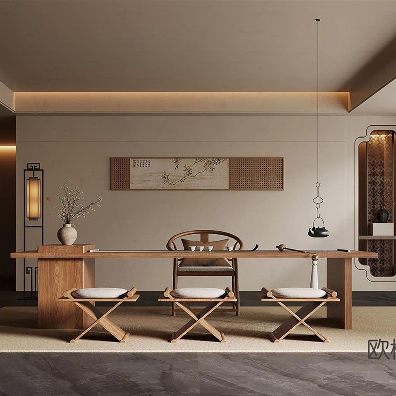 宋式美学岛台实木茶桌椅组合别墅样板间茶馆泡茶台侘寂风功夫茶桌,住宅家具,家用茶台/茶桌,淘宝优惠券,粉丝福利购,淘宝优惠卷