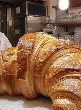 彷真可颂面包玻璃钢雕塑牛角包模型烘焙店门头壁挂招牌装饰大摆件