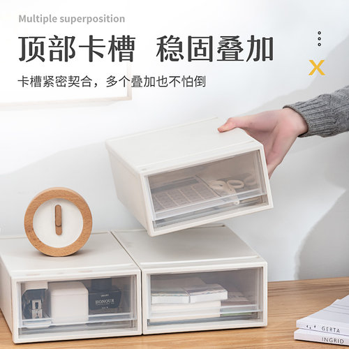 jeko书桌办公桌面收纳柜抽屉式办公室用品文件盒塑料整理箱架子桌