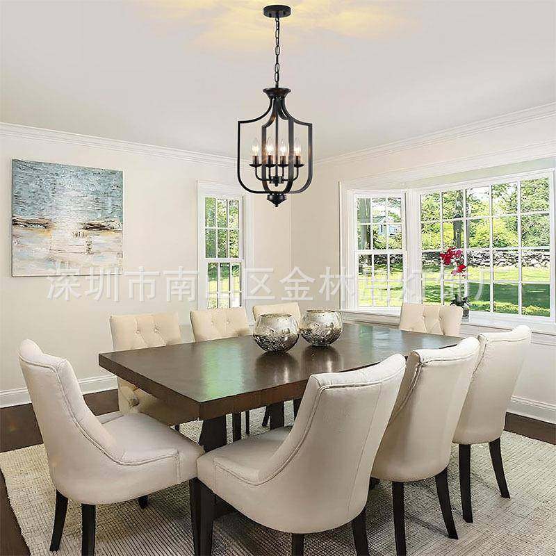 枝形吊灯风美式黑色吊灯简复古约工业客厅16房铁艺餐书厅吊灯,家装灯饰光源,智能吊灯,淘宝优惠券,粉丝福利购,淘宝优惠卷