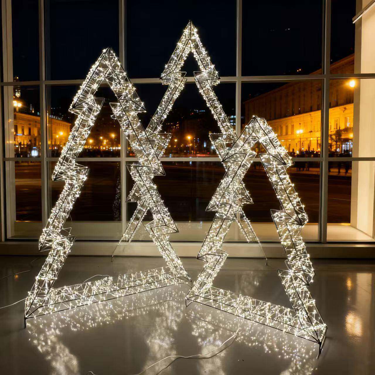 爆圣诞树灯ECZ光款造型灯直销饰L装ED铁架缠绕节日氛围灯