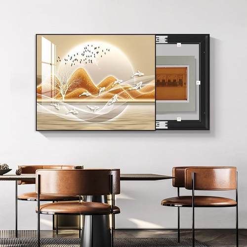 九壁画电表箱装鱼饰代轻奢空开箱BQ862511电闸画多媒体遮现挡盒挂