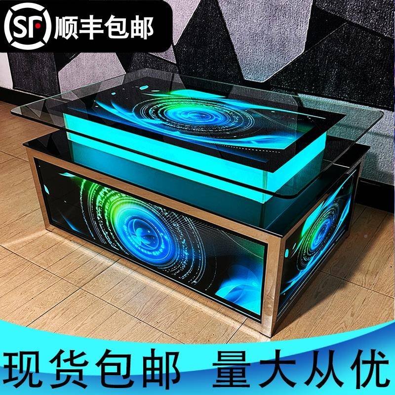 现货星空几k发tv茶几光欧式不钢茶七彩变星空款锈色简约酒吧台钢