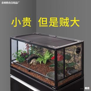 玻10063727璃新派蜥蜴爬陆宠变色爬龙缸物箱角蛙宠盒乌龟箱饲爬养