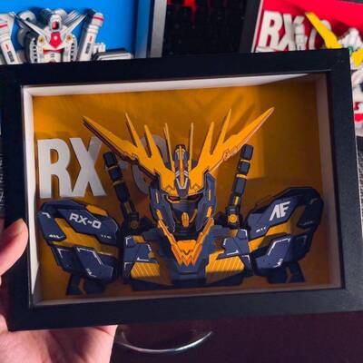 高HVQ达祖RX78纸-艺立体画手元工客厅卧室装饰画画艺术纪念潮玩