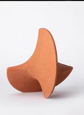 创儿意新品扭曲何几ECA橙色组合摆件可爱童房陶瓷艺品工配饰