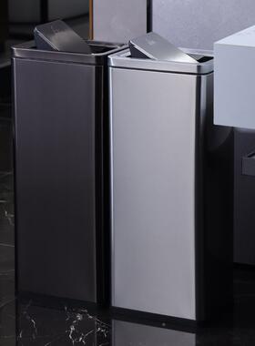 公O&共生洗手间擦手卫摇盖垃圾F98T8MHM桶不锈钢立式纸方形翻盖大