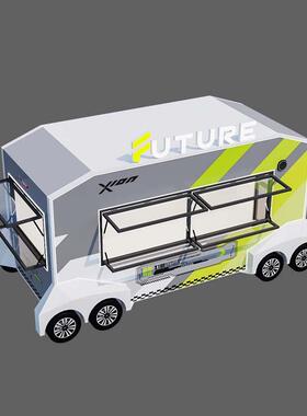 时尚街景美电食车移动商用四轮手动早餐车摆摊餐车多功能OEB推小