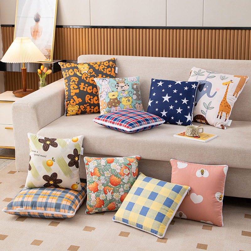 2024新款全棉抱枕被子二合一办公午睡枕头空调被车载靠垫两用折叠