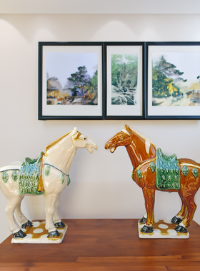 国礼马中式家居摆件洛阳唐三彩实用送人礼品公司赠品精致小马桌面