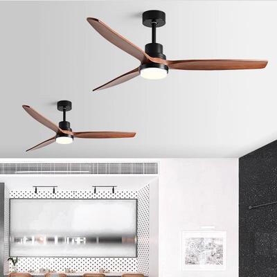 HJ用826复工业风客厅餐厅古木无灯电风扇北欧大风力商用变频实吊