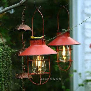 铁艺复古F98JT57J庭院阳挂灯摆件装饰墅太能路吊灯花园别户外灯室
