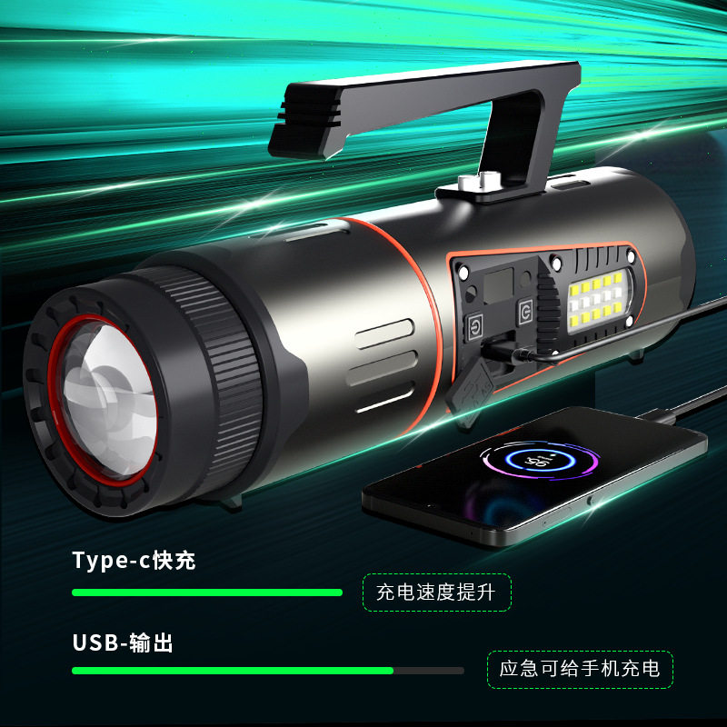 手提灯工具手电筒应急灯充电强光灯探照灯多功能工作灯手电筒