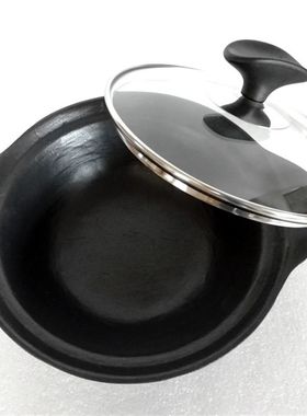 19cm煲仔饭锅巴饭专用锅生铁铸铁锅珐琅锅铁砂锅明火电磁炉通用