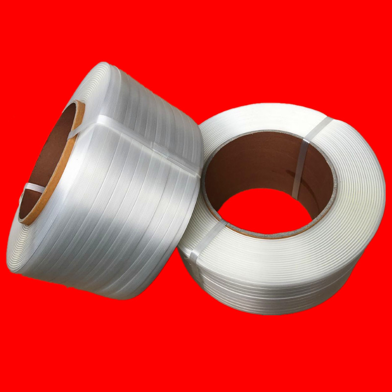 柔性聚酯纤维打包带 物流包装捆绑带 复捻白色集装箱手动困扎带