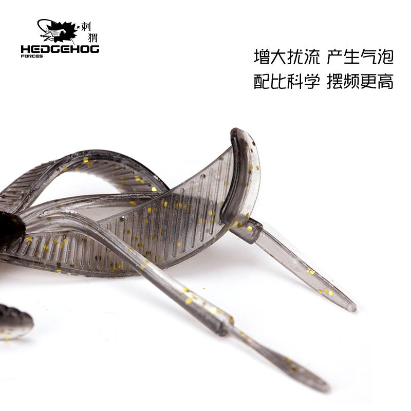 刺猬路亚暴躁小龙虾带响珠内德德州铅头钩倒钓组鲈鱼黑坑软虫假饵