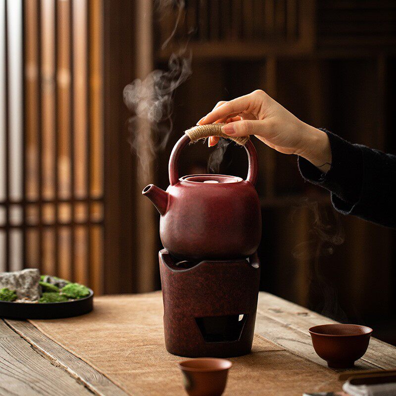 手作古法煮茶炉粗陶碳炉功夫煮茶器木炭炉酒精炉铁壶烧水炉茶道具