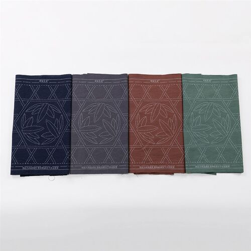 刺子绣茶席材料 长款棉麻布料中式桌旗手工DIY自绣送礼可做挂布