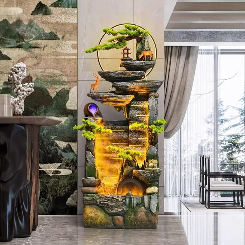 客厅玄关流水隔断屏风摆件循环水客厅办公室假山喷泉落地装饰造景,家居饰品,流水摆件,淘宝优惠券,粉丝福利购,淘宝优惠卷