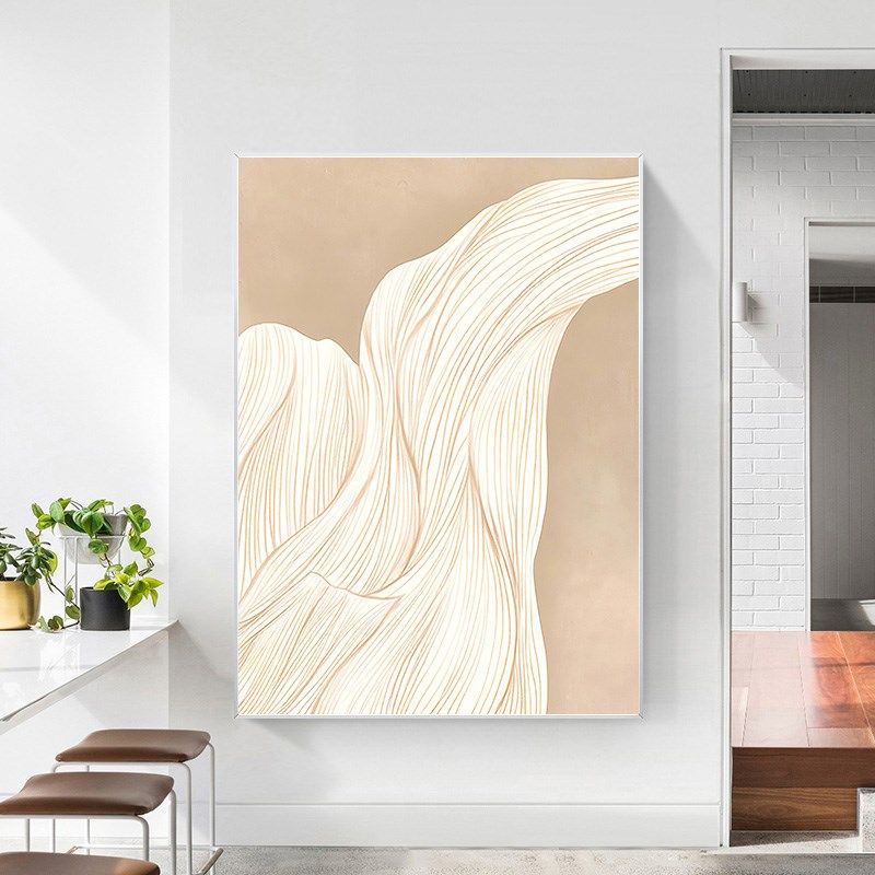 奶油侘寂风客厅装饰画高级感抽象画肌理感壁画玄关挂画沙发落地画,家居饰品,现代装饰画,淘宝优惠券,粉丝福利购,淘宝优惠卷