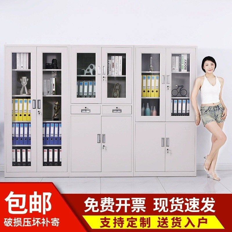 钢制文件柜靠墙置物柜财务凭证柜铁皮档案柜矮柜带锁书柜保密柜