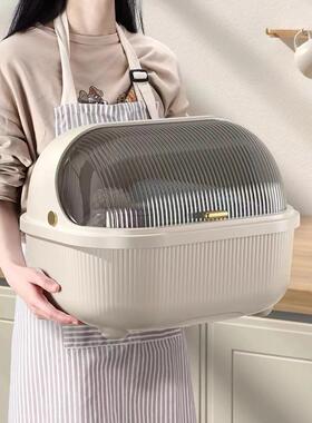 日本Jsmc餐具收纳盒，有盖的餐具碗，家用收纳厨房碗架，排水盘架