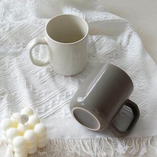 日式红色马克杯女咖啡杯家用高颜值简约水杯情侣杯子陶瓷纯色宿舍