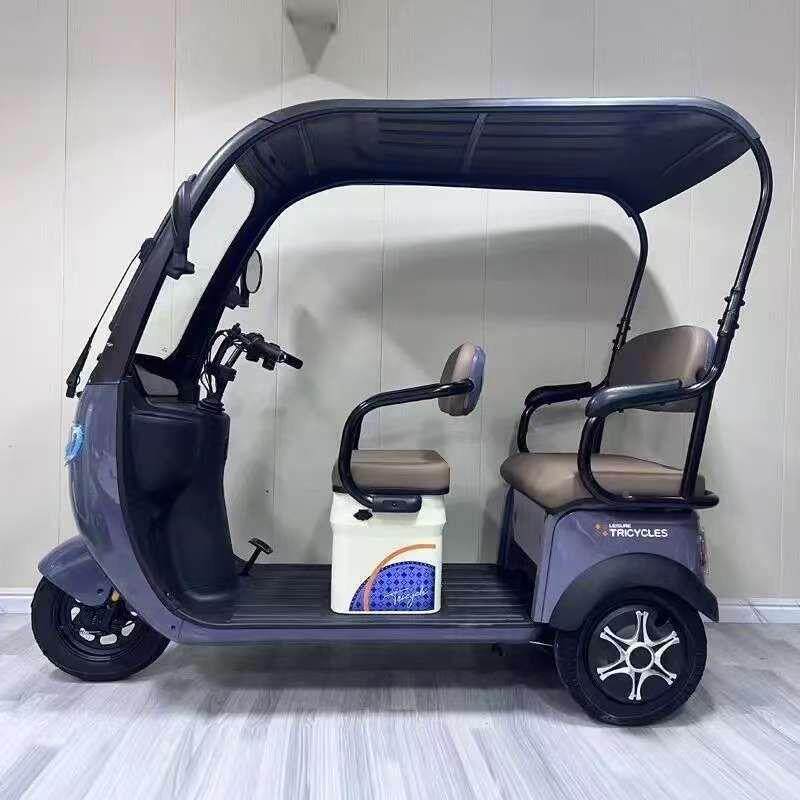 带棚动三轮车接送孩休闲双排客瓶货两子用电动车老年代步电车UVA