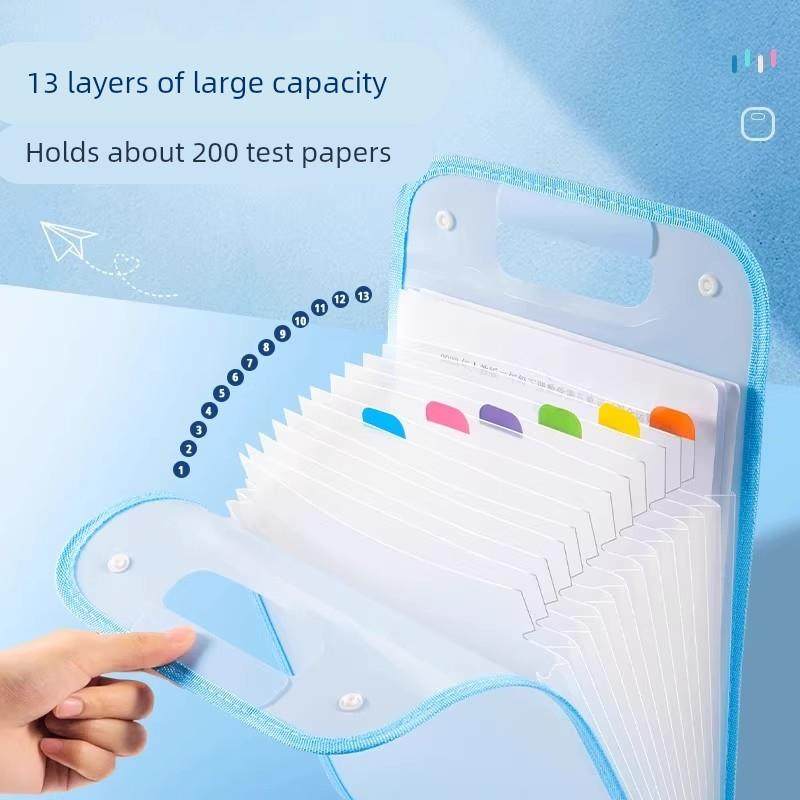 【下单立减30】手提式多层文件夹风琴包学生用科目分类文件袋