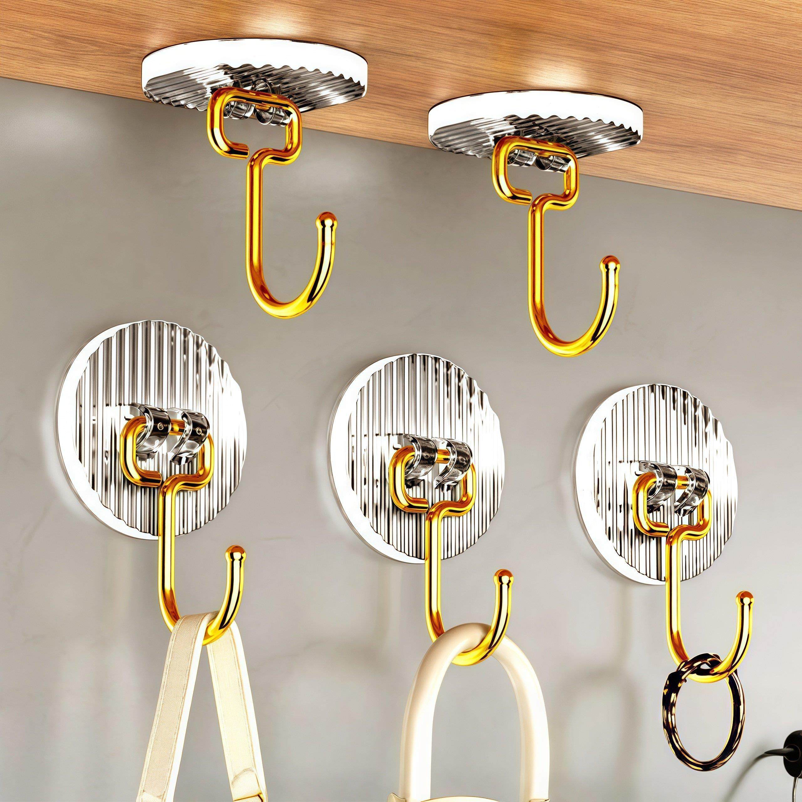 轻奢挂钩粘钩高档强力承重免打孔卫生间厨房墙壁浴室门后粘贴挂钩,家庭/个人清洁工具,粘钩,淘宝优惠券,粉丝福利购,淘宝优惠卷