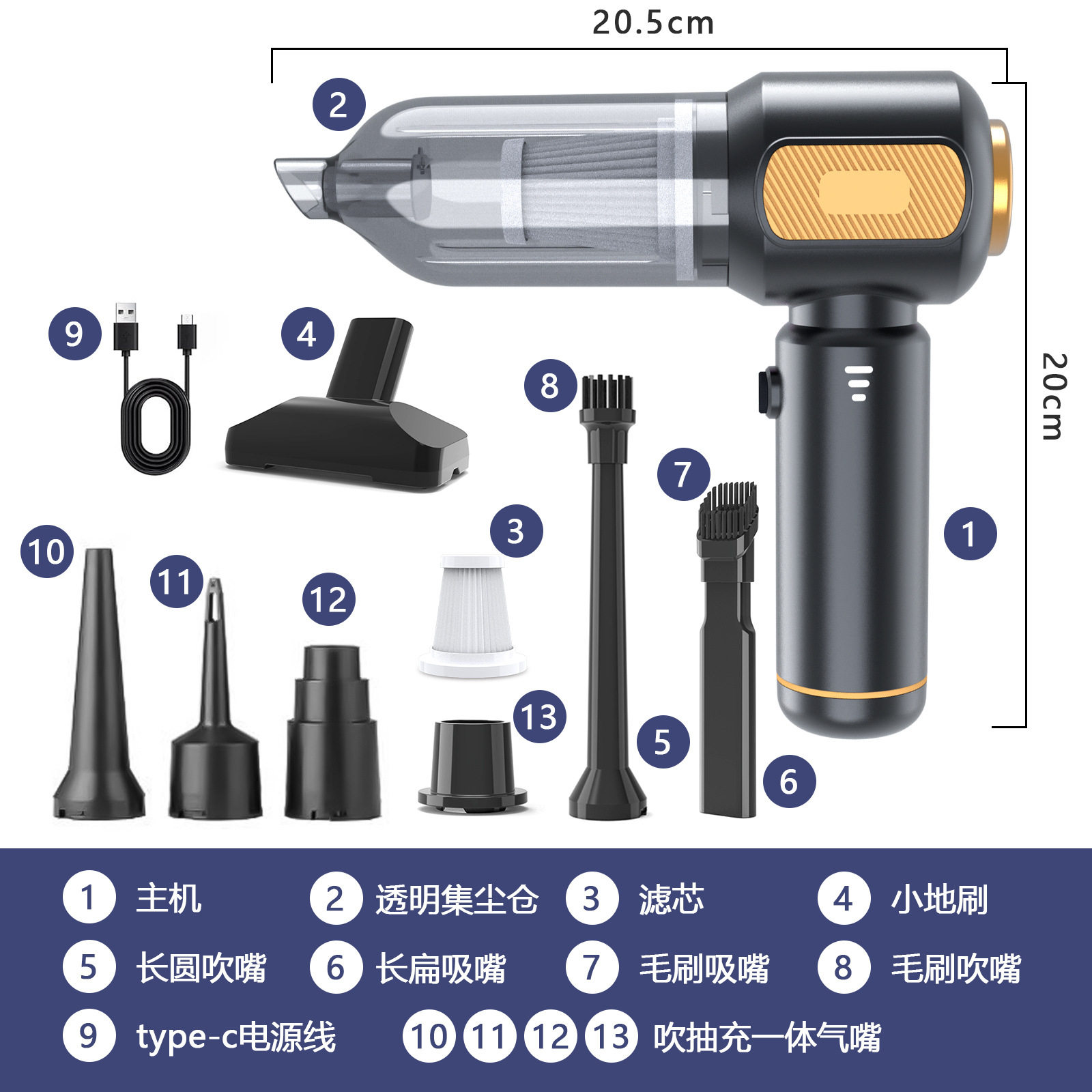 车载吸尘器手持小型汽车用家用两用多功能超强大吸力吹吸一体机