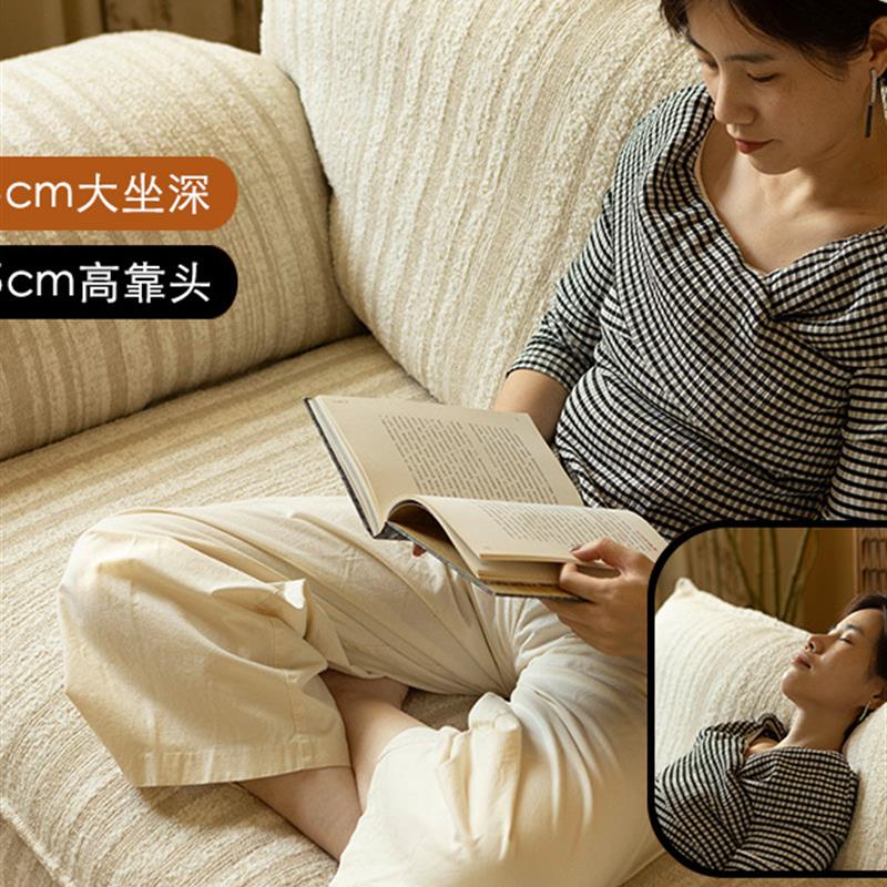 柿子生活舒芙蕾布艺沙发客厅复古法式中古直排小户型三人位可拆洗