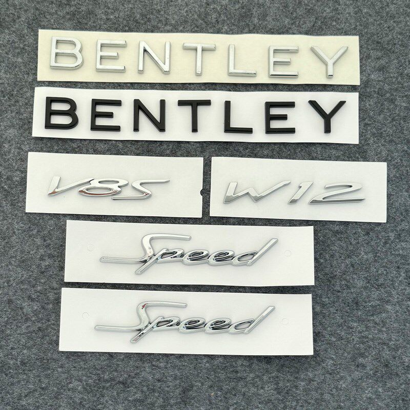 适用宾利英文车标BENTLEY后备箱字母标飞驰添越欧陆W12 V8S侧标贴