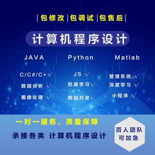 计算机设计软件工程系统开发代做java代码小程序python项目定制C+