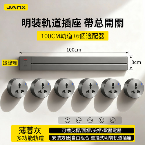 多国通用多功能英标美标轨道插座